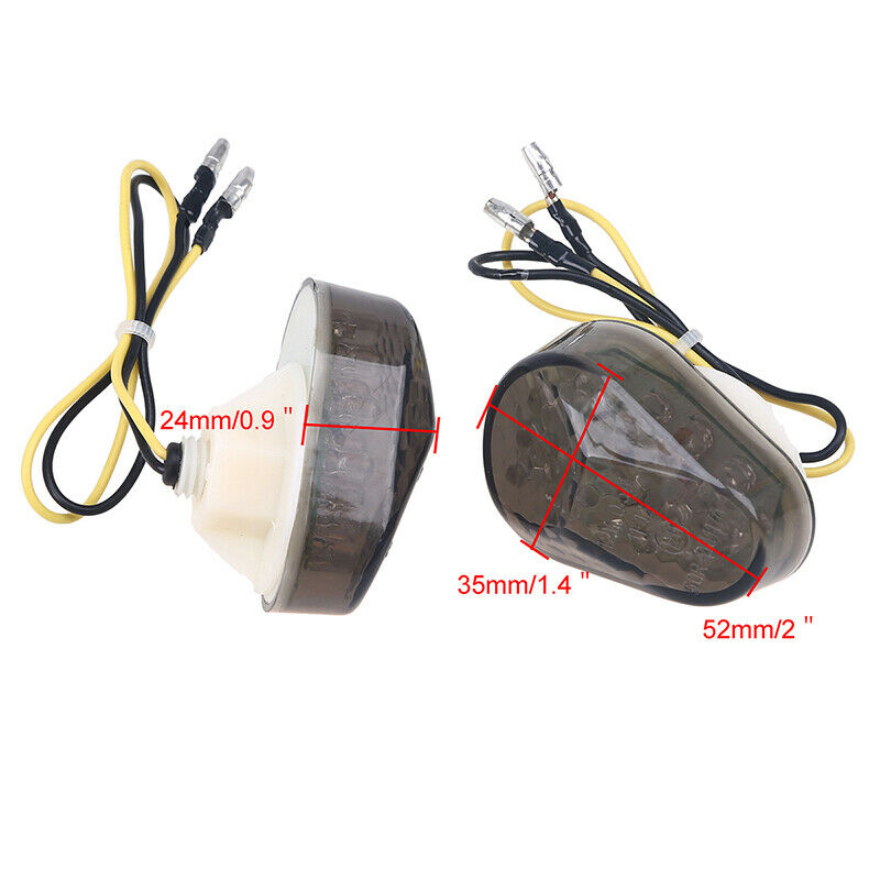 Amber LED Turn Signal Light Amber Lamp 8mm Diameter Universal Fit Motorcycle