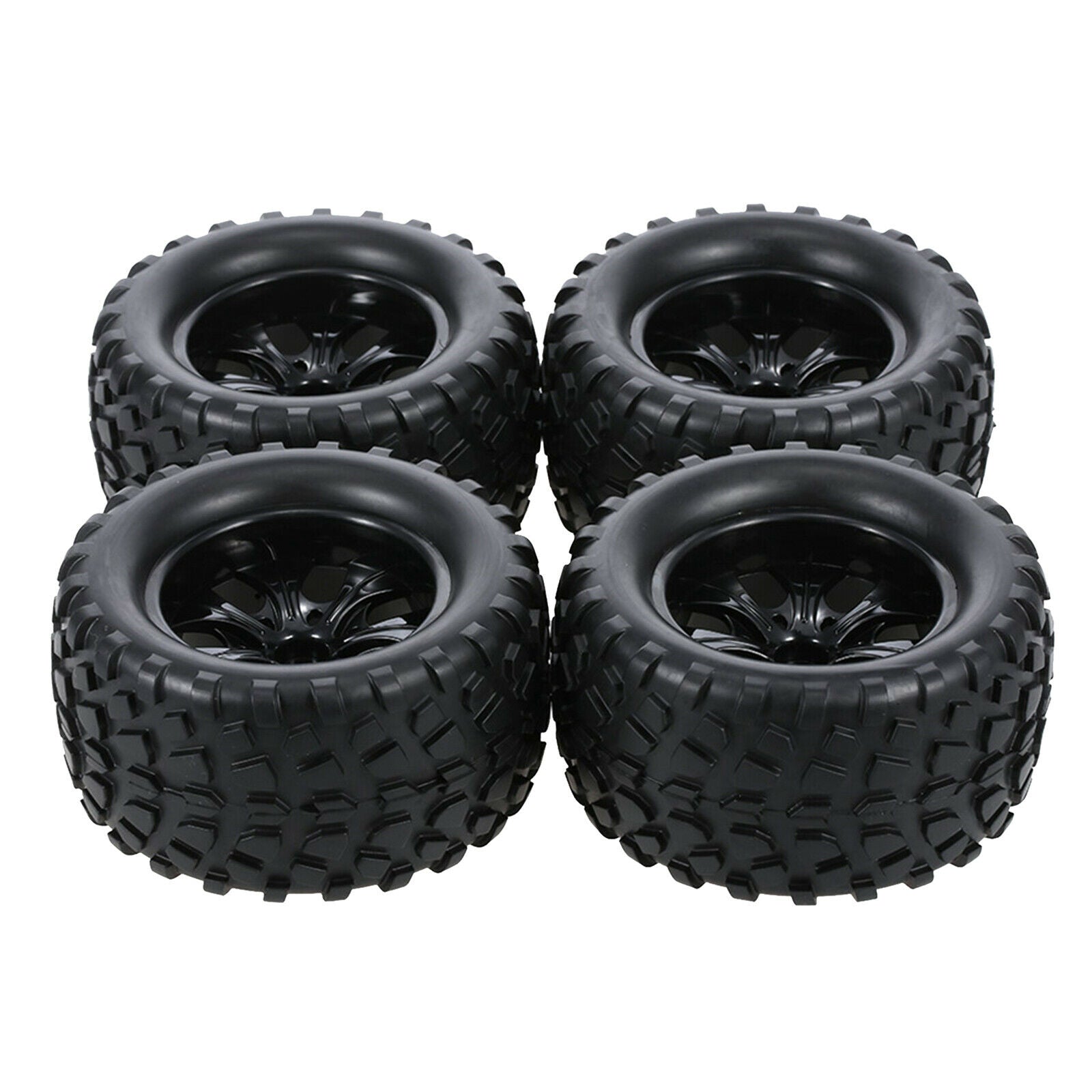 4x Universal Replacements RC Car Wheel Rims Tires Set for 1:10 Scale RC Car