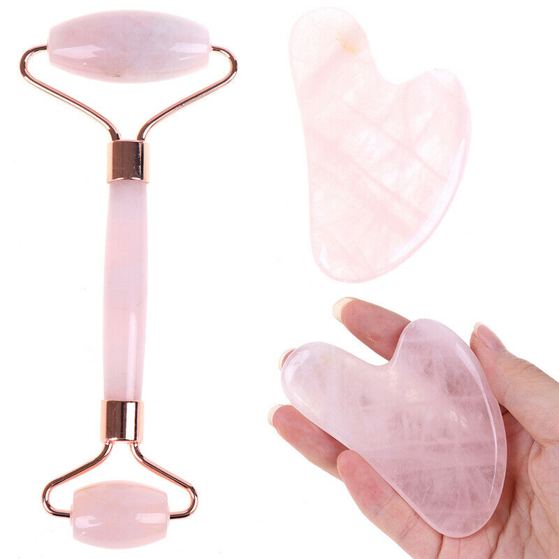Facial Massage Crystal Roller Jade Roller Stone Natural Rose Beauty Skin ToyBDA