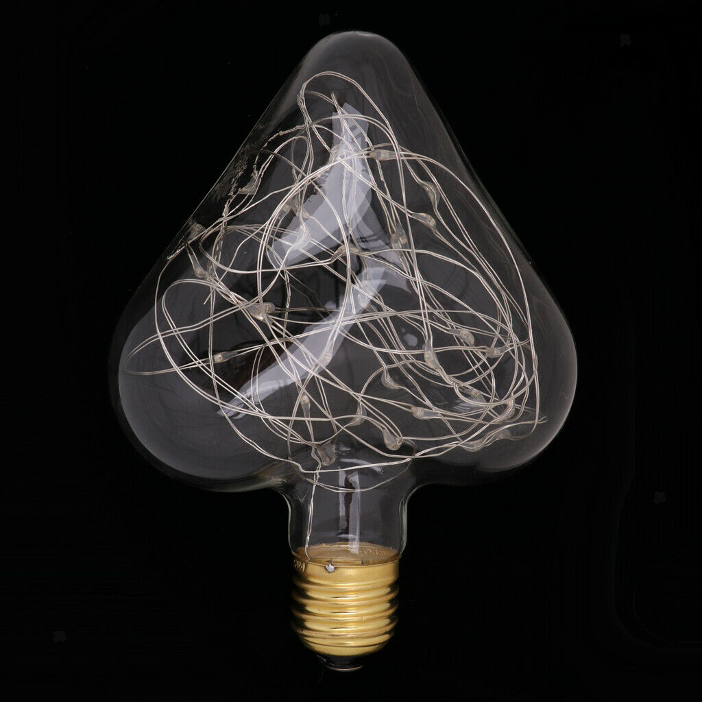 E27 Retro Edison Bulb Lightbulb Tungsten Filament Lamp Ornament Heart