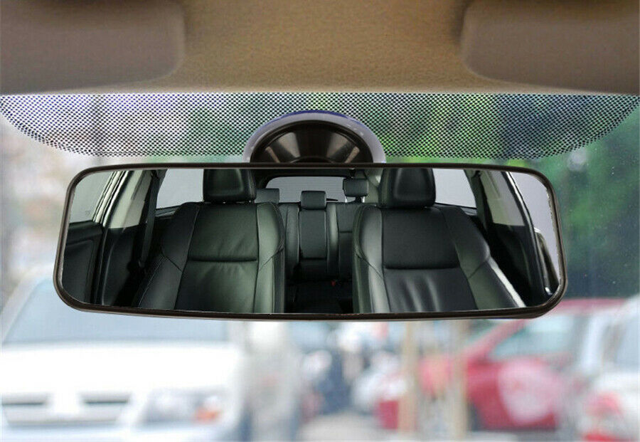 Car Interior Rear View Mirror Suction Fix Windshield Wide Flat Rearview Mirror