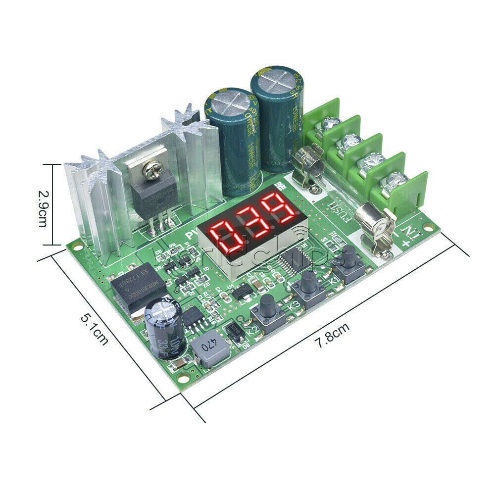 10A DC 12-60V 600W Motor PWM Speed Controller Regulator With Red Digital Display