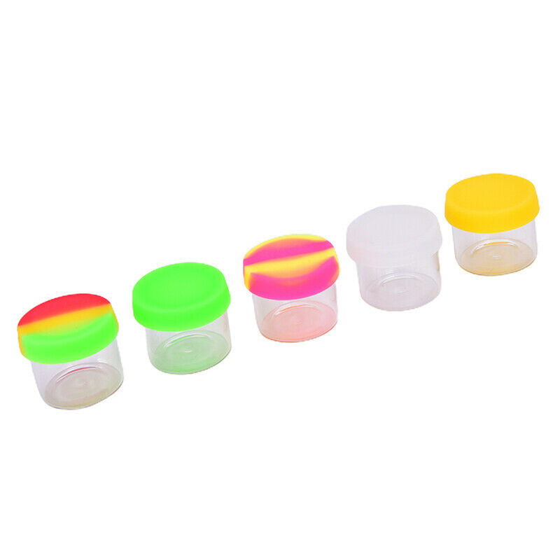 6ML Silicone Container Jar Glass Wax Oil Storage Lid Non-stick Mixed Col.l8
