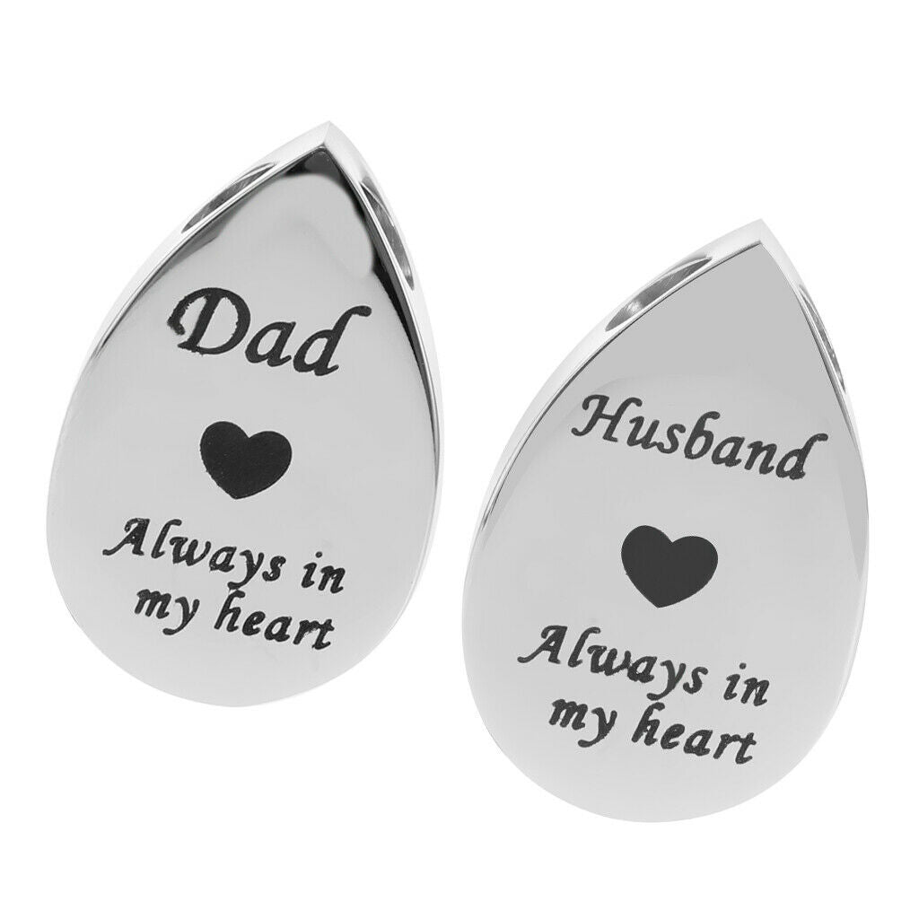 2 Pieces Always in My Heart Waterdrop Urn Memorial Ashes Keepsake Pendants