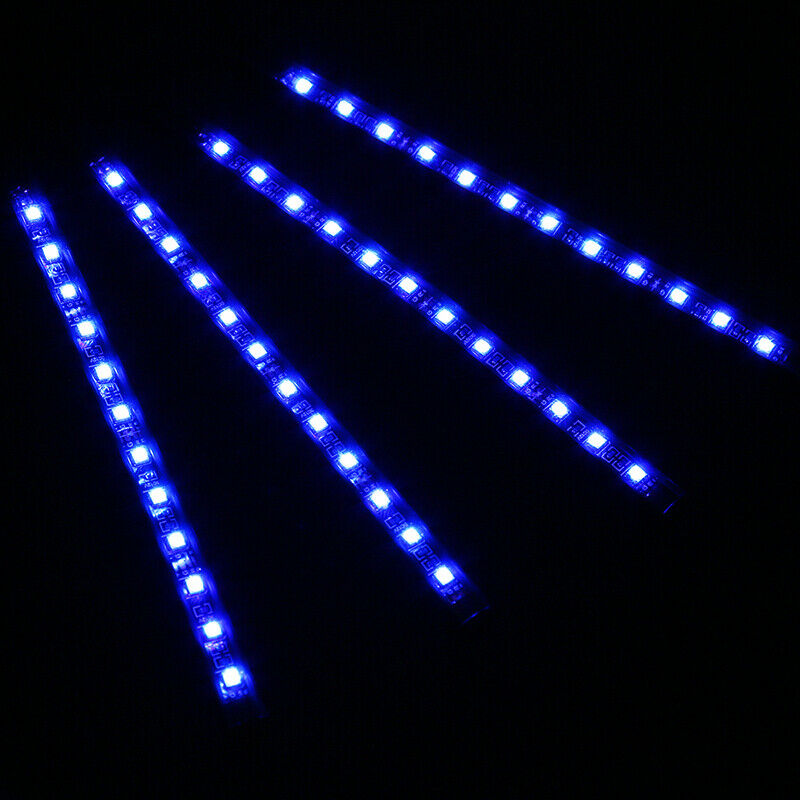 4Pcs  LED Colourful Strip Light with IR Control Box Remote Control USB Charging