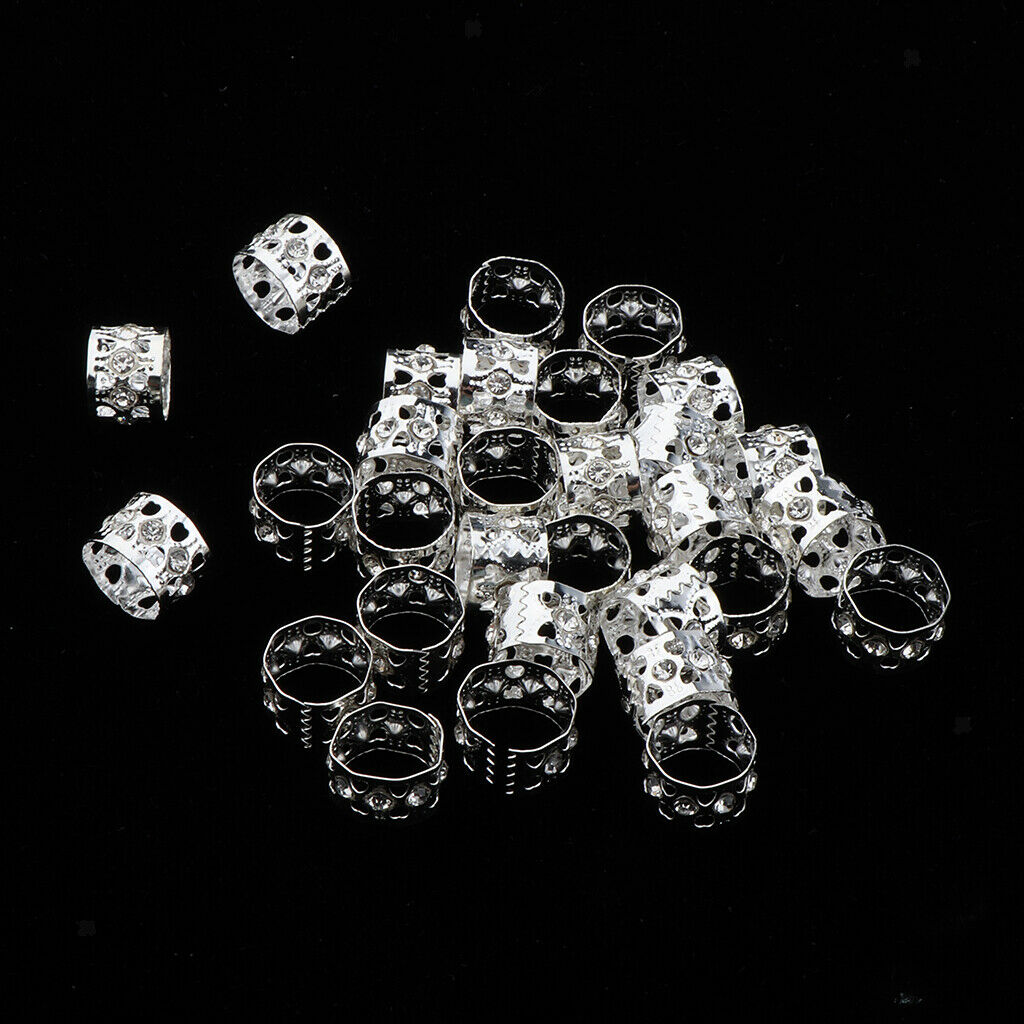 60pcs Dread Lock Hair Adjustable Braids Cuffs Bead Tube  DIY Accessories