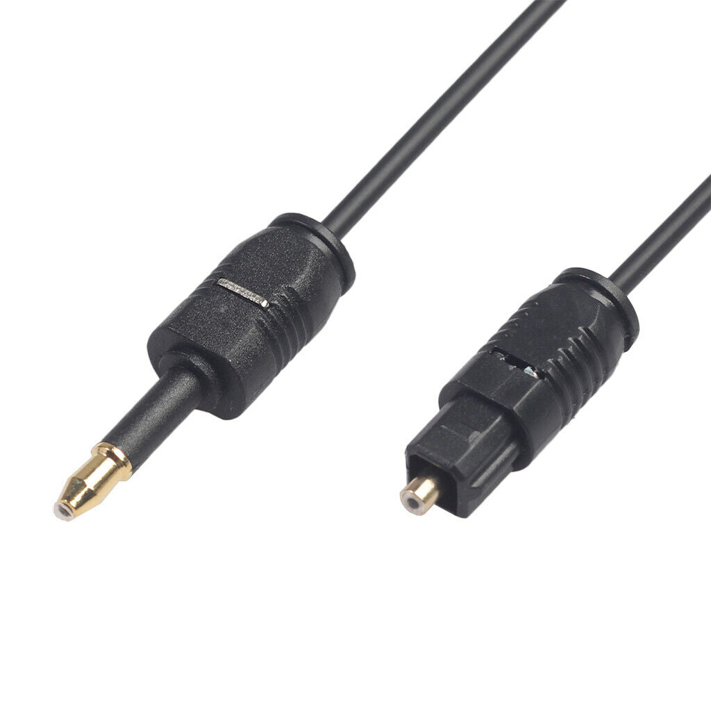 Black Audio Cable TOSlink Plug to MINI-TOSLink OPTICAL 3.5mm Jack 150cm