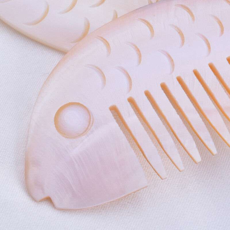 Chinese Natural Shell Scallop Fish Shape Hair Comb Cute Chic Gift Novelty Retro