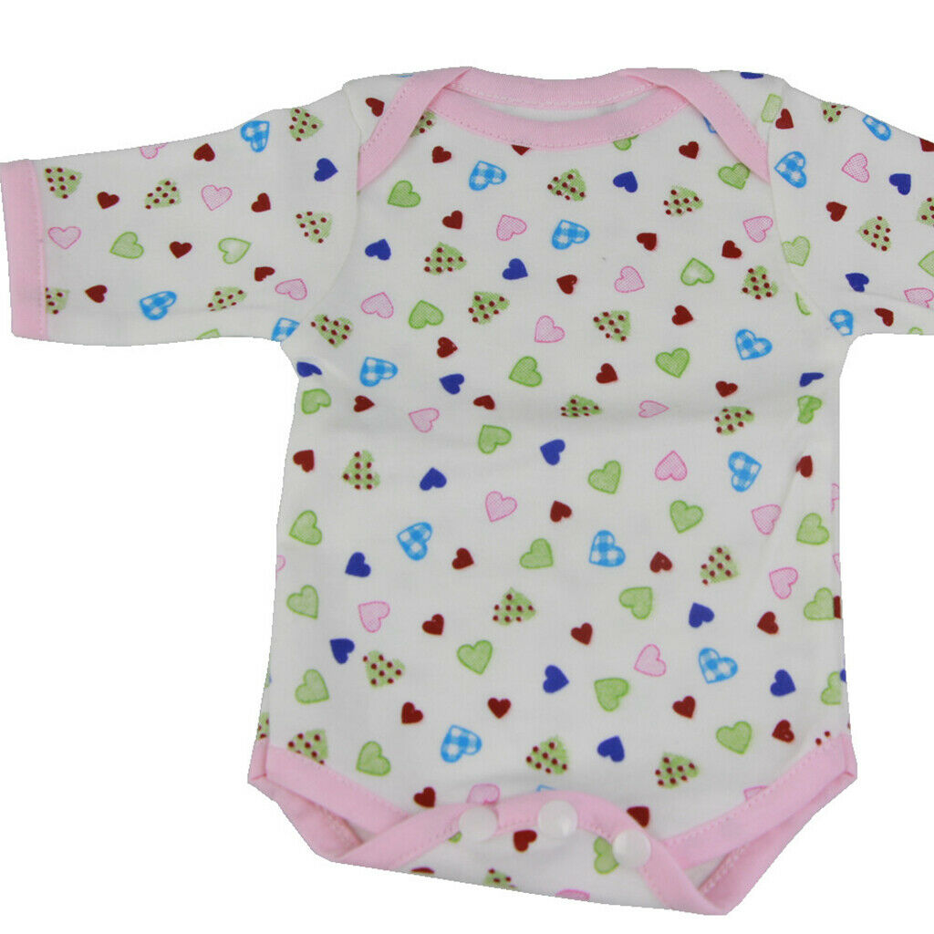 Hearts Printed Romper Hat Socks Set For 16''-17'' Reborn Baby Girl