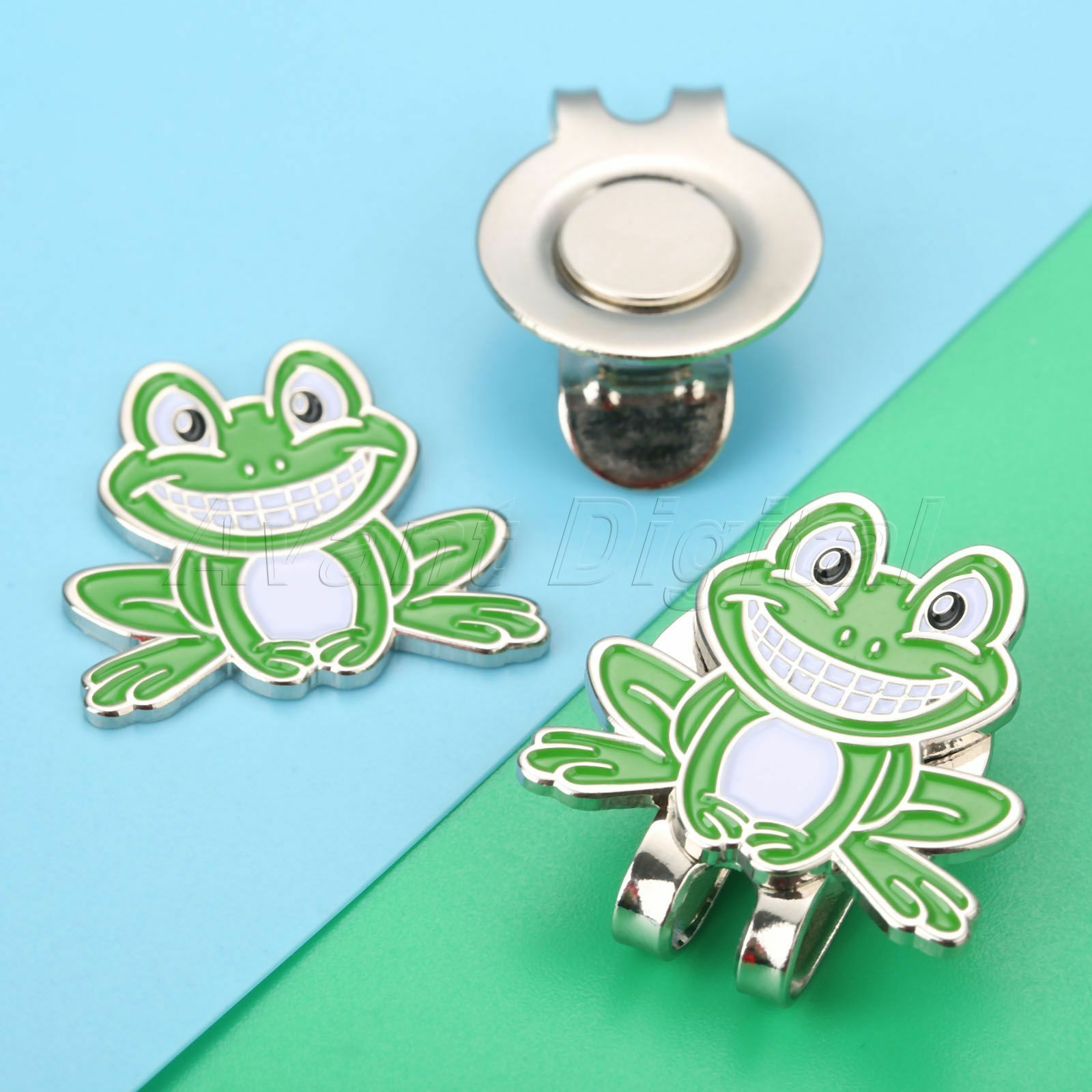 Alloy Frog Pattern Design Hat Clip With Magnetic Golf Ball Marker Training Game
