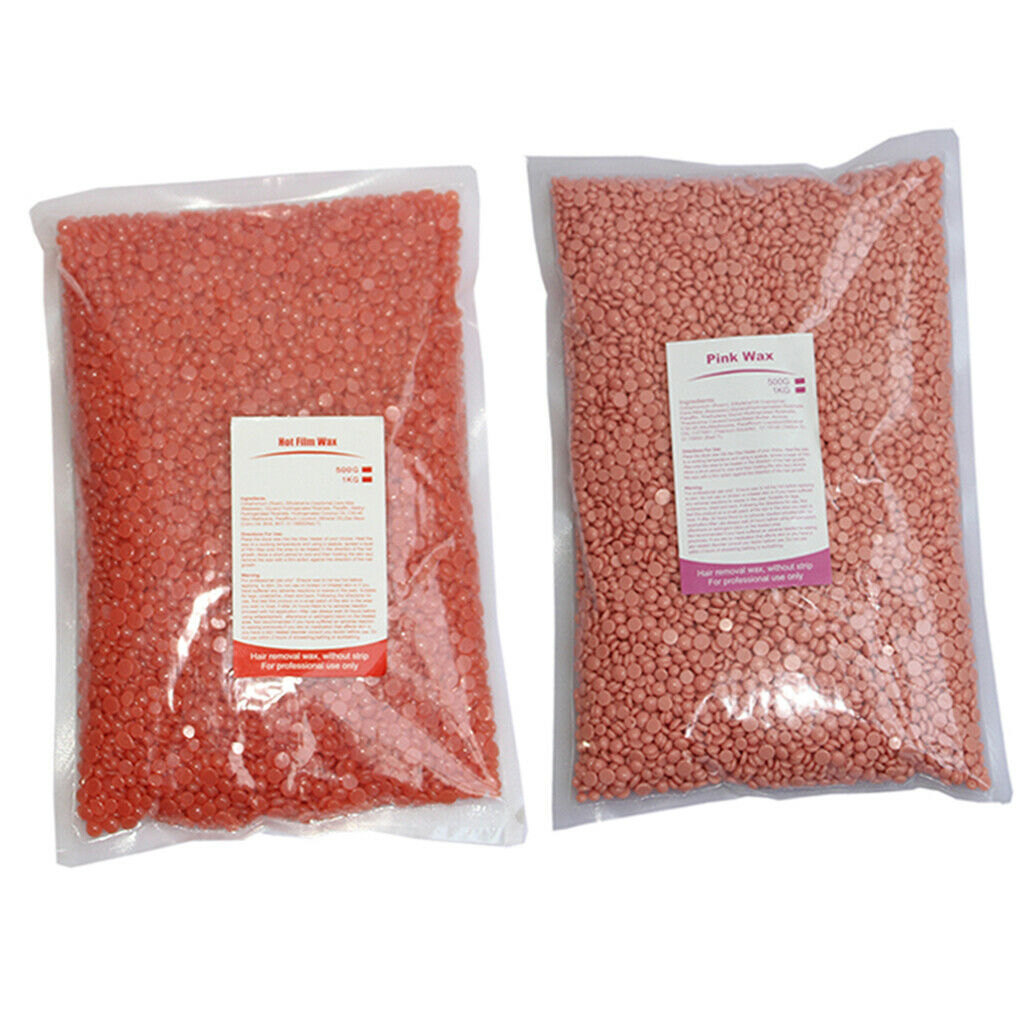 Pack of 2Bags 1000g Safe Hot Wax Beans Hair Removal Spatula Applicator Bikini