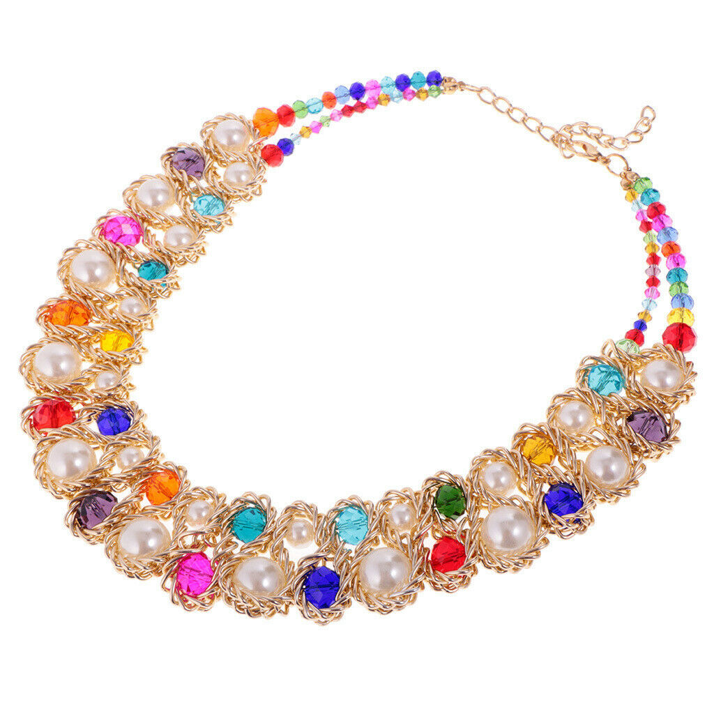 Exaggerated Women Choker Necklace Pendant Collar Wedding Bridal Multi-color