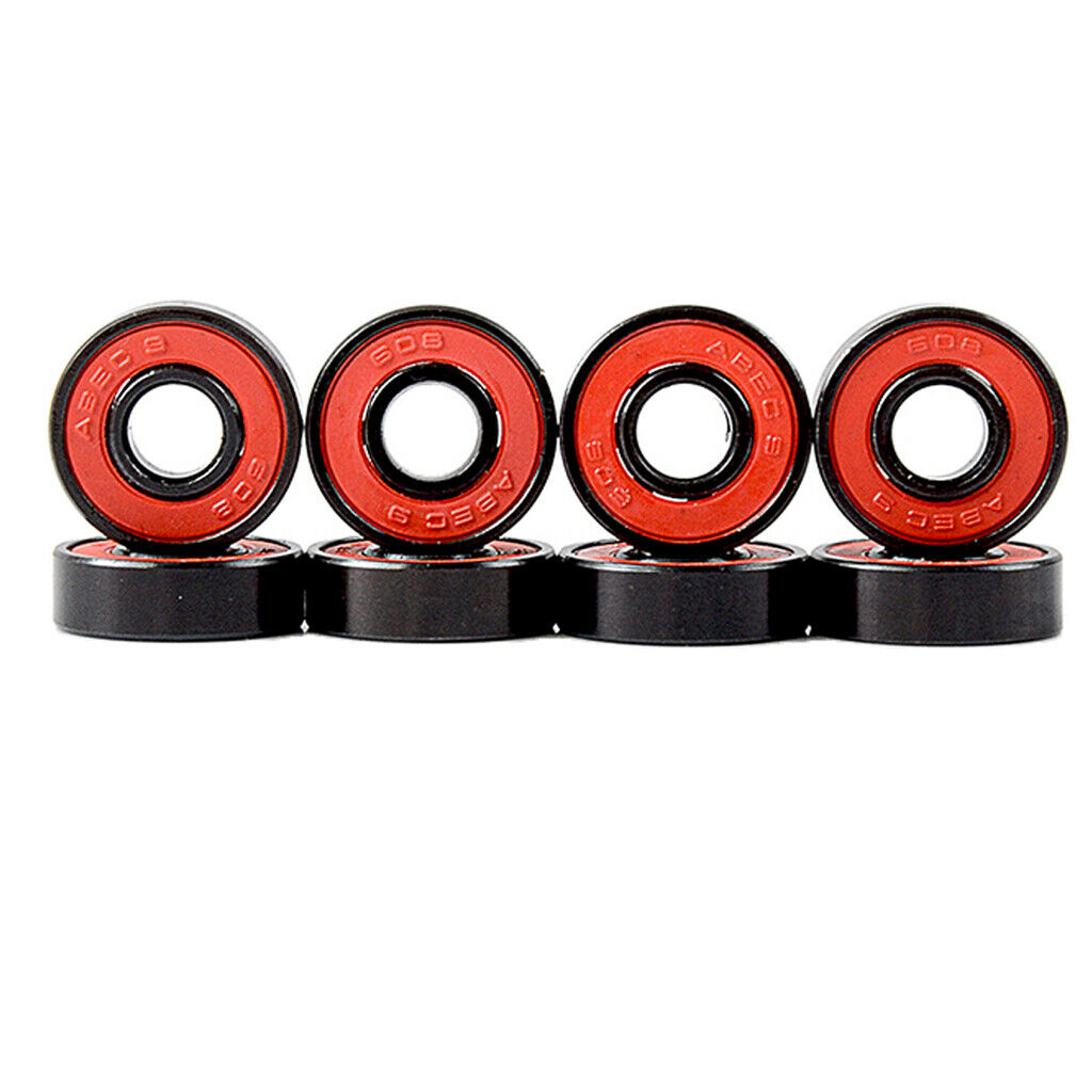 8 Pack Roller Skates Skateboard Longboard Wheel Bearings ABEC-9 608 Steel