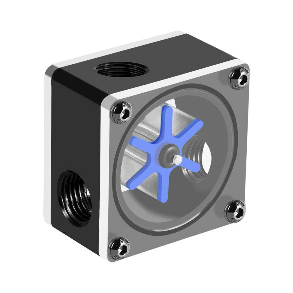 Water Cooling Flow Meter Indicator 3 Ways G1/4 Thread f/ PC Water Cooling System
