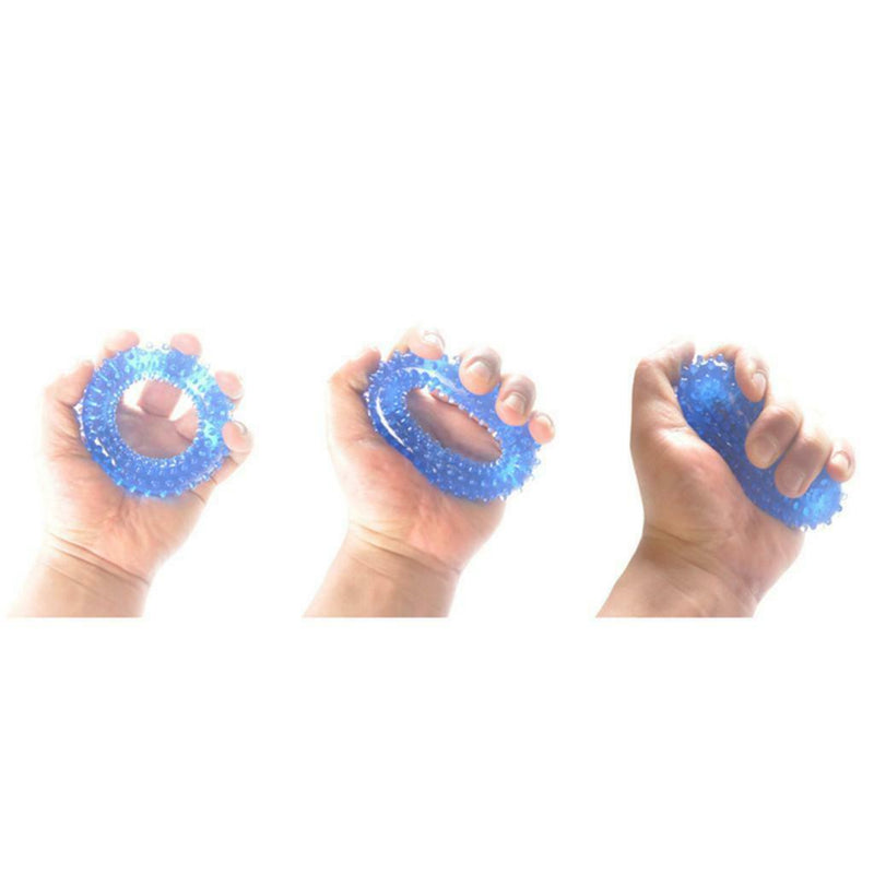 Hand Forearm Strengthener Gripper Rubber Ring Finger Exerciser Blue 40LB