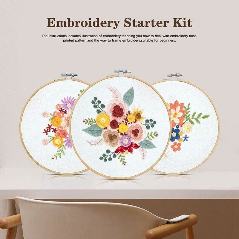 Embroidery Starter Set 3 Pieces, Suitable for Beginnerscross Stitch Set InclH3N2