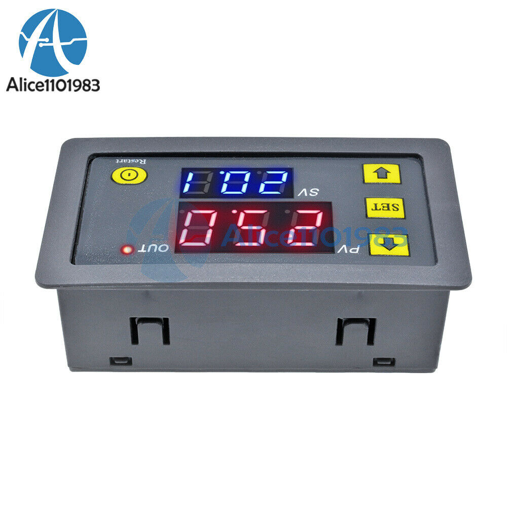 12V Thermostat Cycle Timer Delay Dual Display Relay Module 0-999 hours