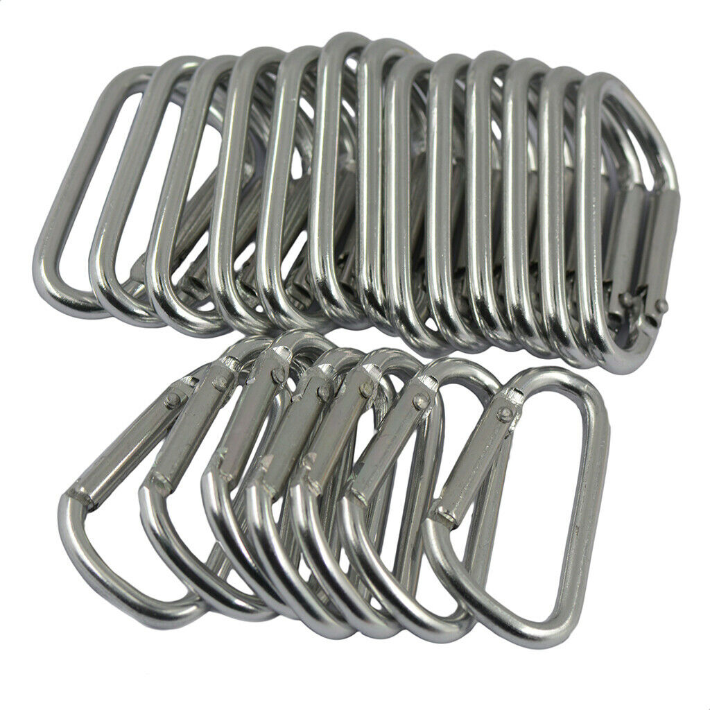 40Pcs Aluminum Carabiners Keychain D Shape Durable D-Ring Carabiner Clip Hook