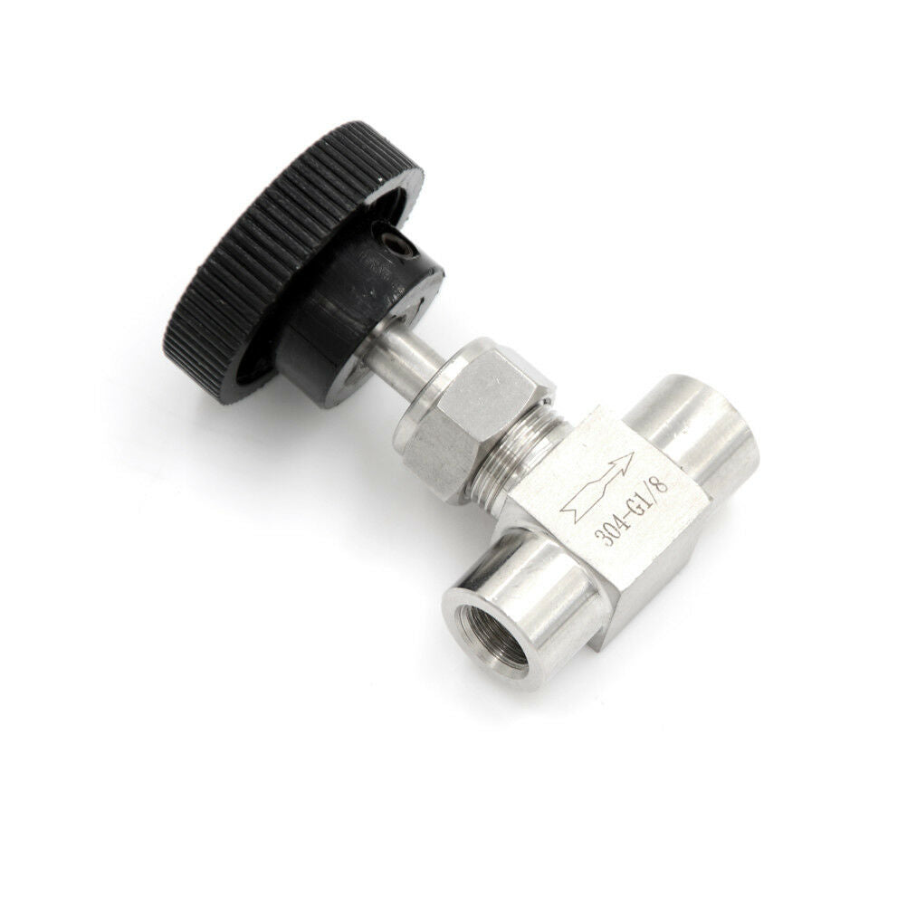 3/8"BSP Female Thread Stainless Flow Control Shut Off`Needle Valve=Water Gas/ Tt