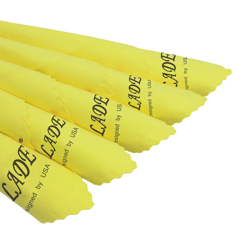 5Pcs Cleaning Polish Wipe Cloth for Musical Instrument Guitar Violin Yellow
