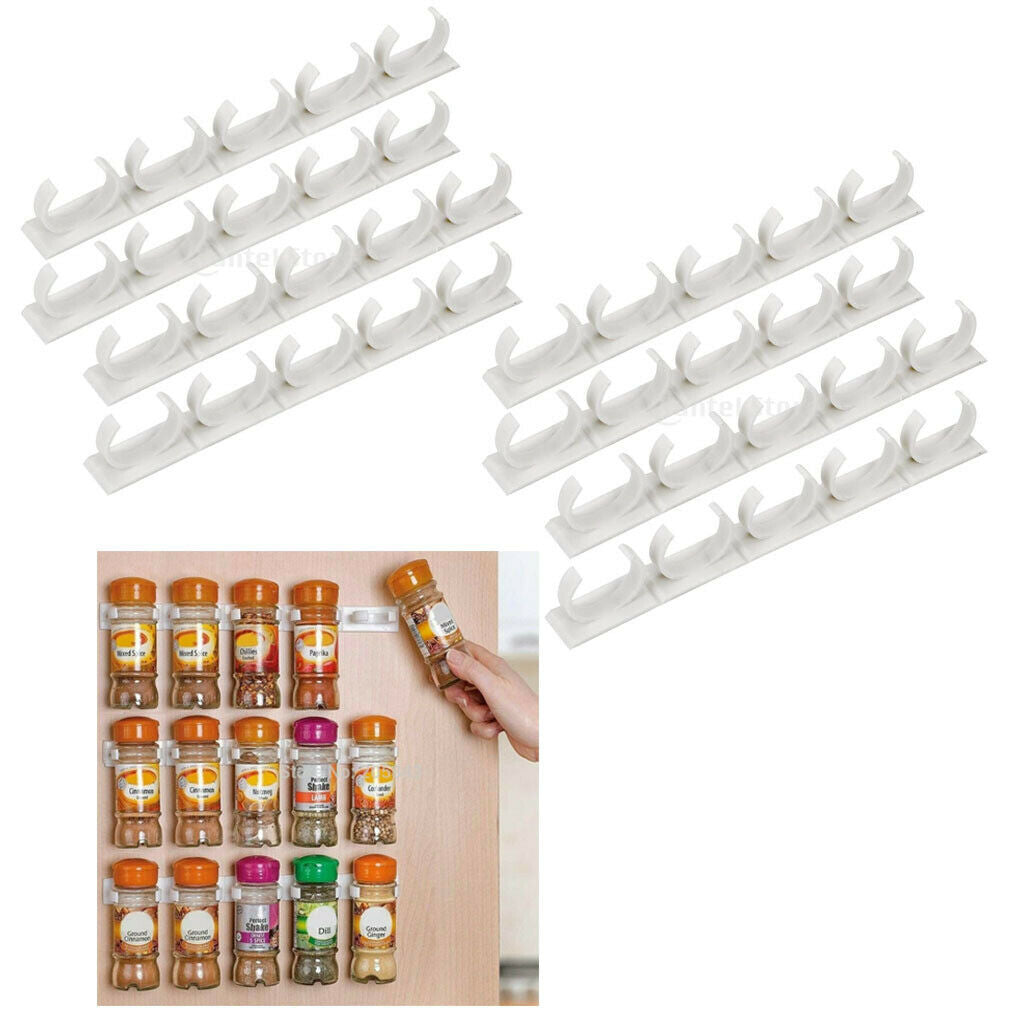 Adhesive Kitchen Spice Racks Strips Grip for 40 Spice Jars Kitchen Oragnizer
