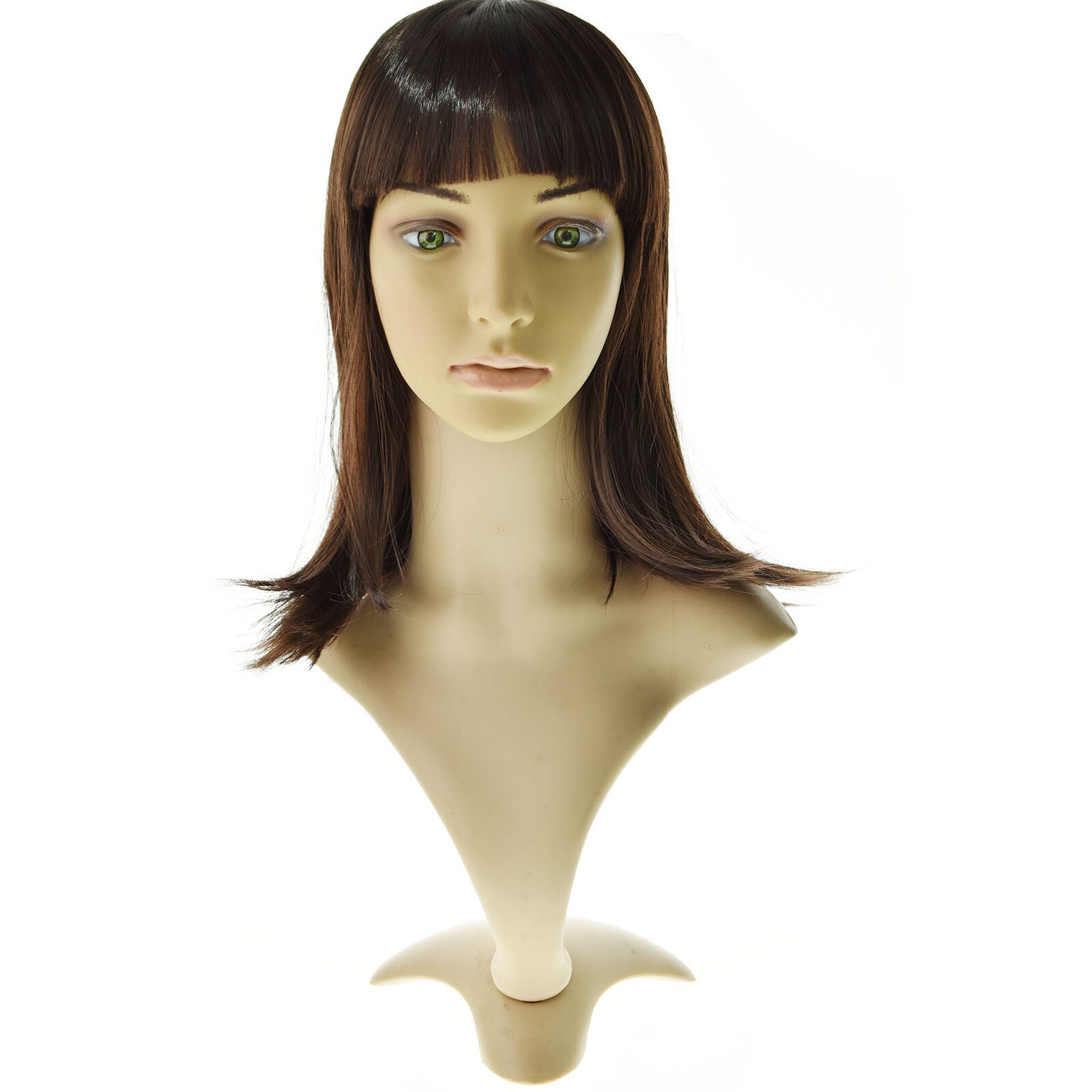 Fashion Element Brown Wigs with Side Bangs Heat Resistant Party Wigs for Women