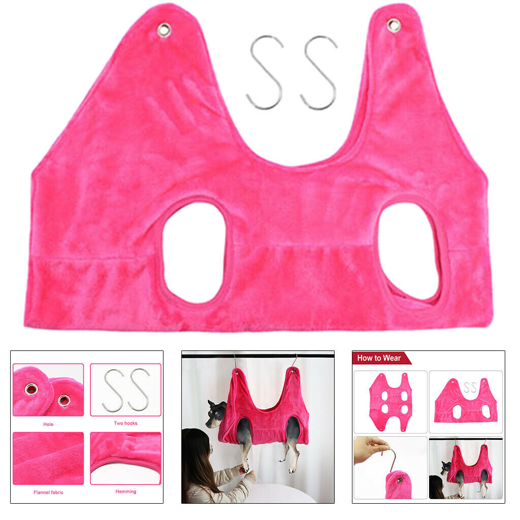 Cat Grooming Hammock Pet Supply Grooming Bag for Puppy Nail Bag Ear Clean S pink
