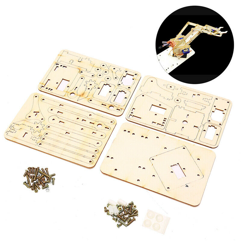 Robotic arm Plank 4 DOF Robot Robotic Arm Wooden Splicing Rudder DIY KitBDAU