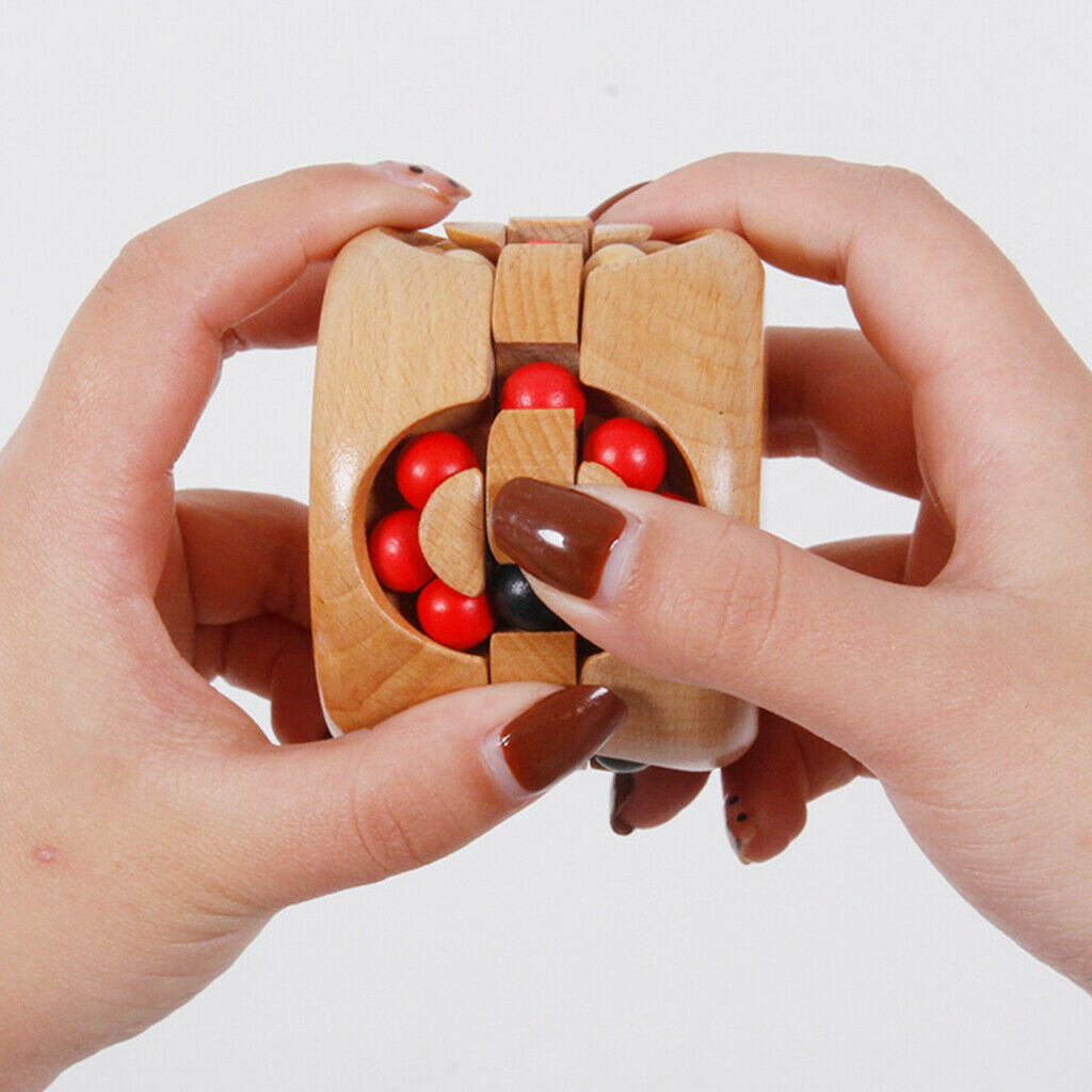 Wooden Magic Bead   Kong Ming Lock Stress Relief Educational Toys Age 3+