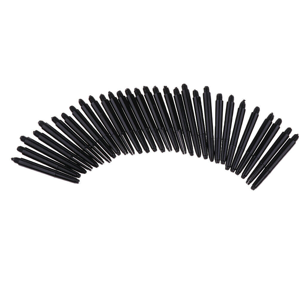60Pcs Durable Nylon 2BA Thread Dart Shafts Dart Stems Medium 43mm Black