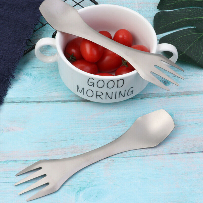3 in 1 Titanium Spoon Fork Outdoor Mini Ultralight Titanium CutleryBDAU