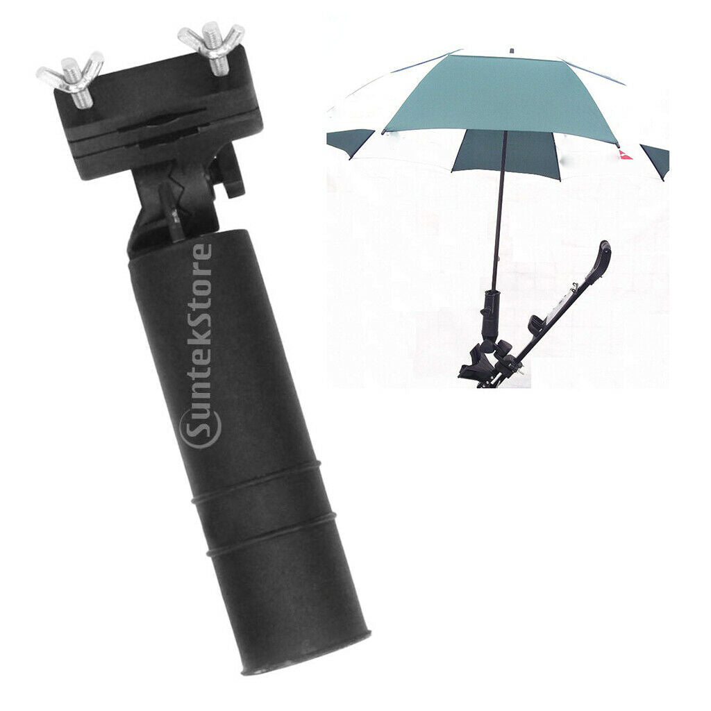 Premium Durable Golf Umbrella Holder Cart Umbrellas Stand Deluxe Pram Black