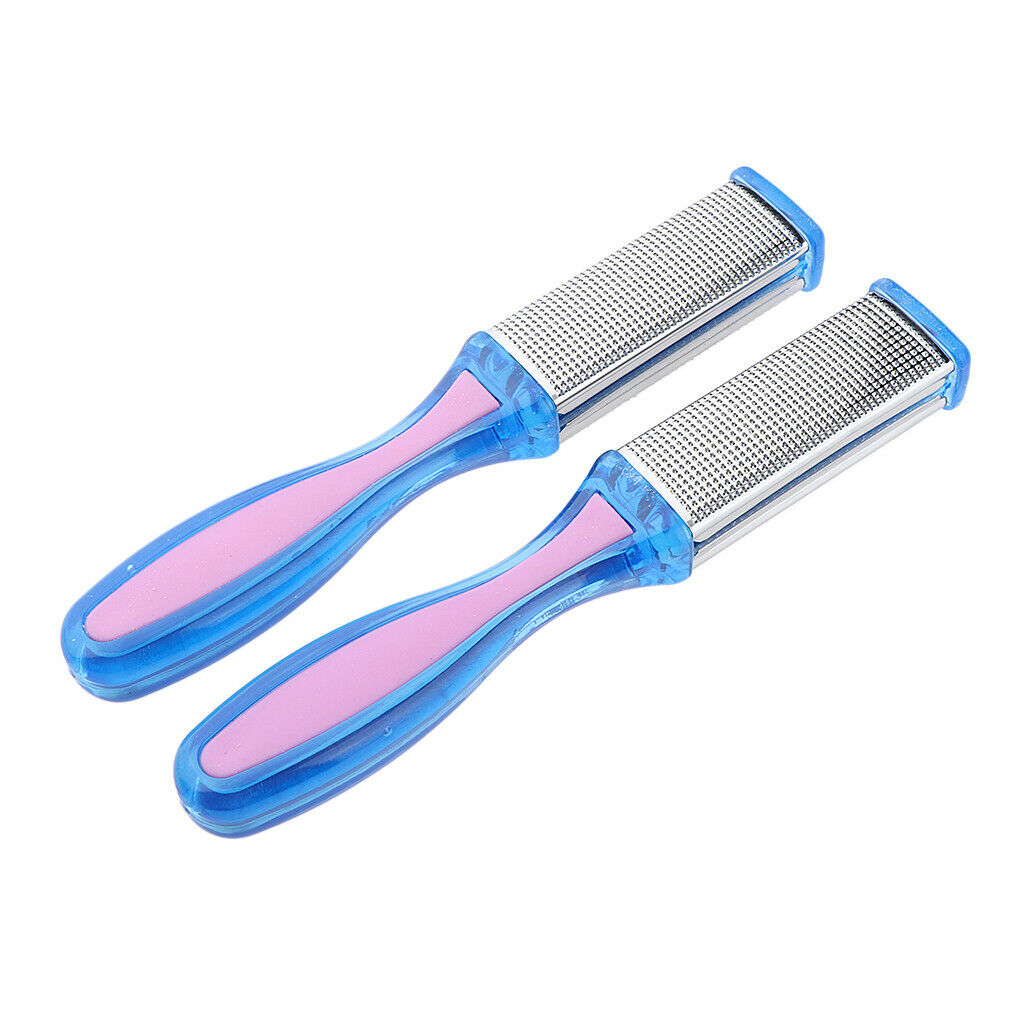 2pcs Dual Side Feet Care Scrub Dead Skin Callus Remover File Stainless