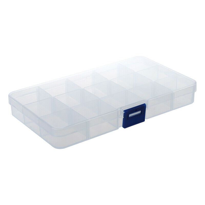 Plastic Box 15 Grid Adjustable Organizer Jewelry Bead Storage Container