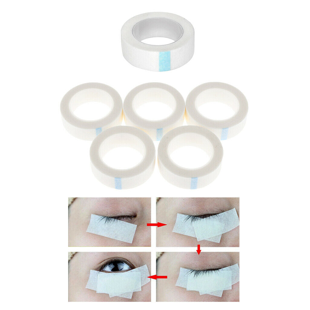 6 Pack Non-woven Fabric Eyelash Tape Pads for Lashes Perming Microblading