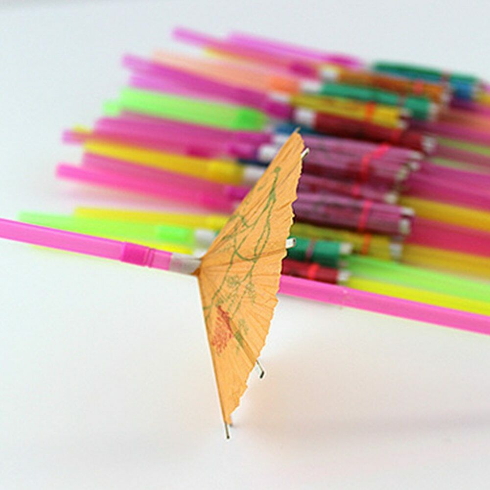 50pcs Mixed Paper Cocktail Umbrellas Parasols for Party Tropical Drinks