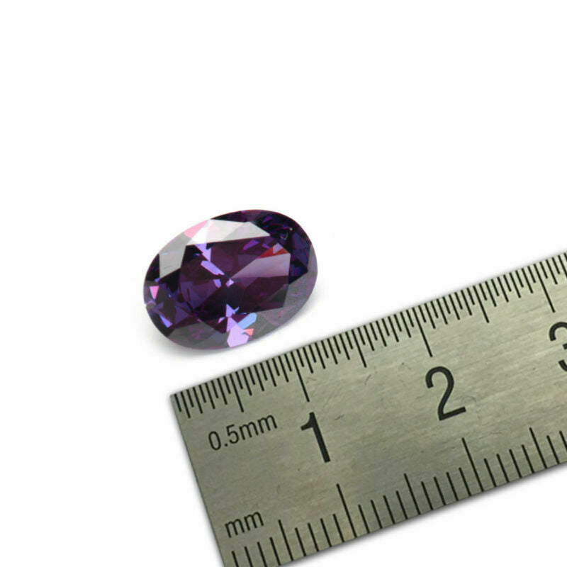 14x10MM 10.06CT Purple Artificial Amethyst Oval Faceted Cut Loose Gemstones
