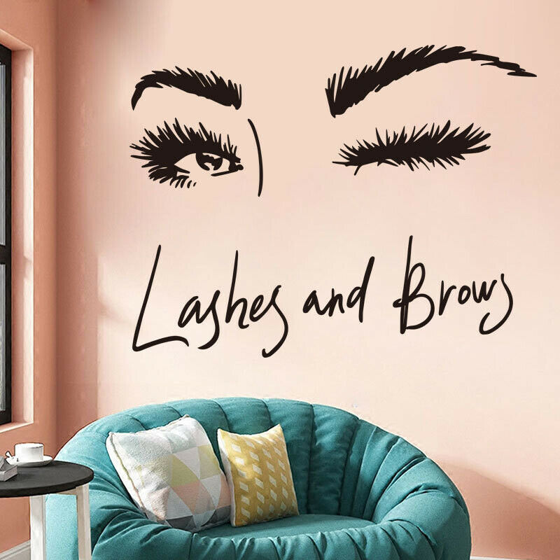 Eye Lashes Extensions Beauty Salon Wall Decor Eyebrows Make Up Wall Stick.l8