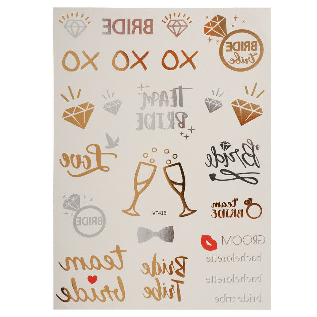 Bride XOXO Body Stickers Waterproof Tattoo Bridal Shower Accessories 21 x 15cm