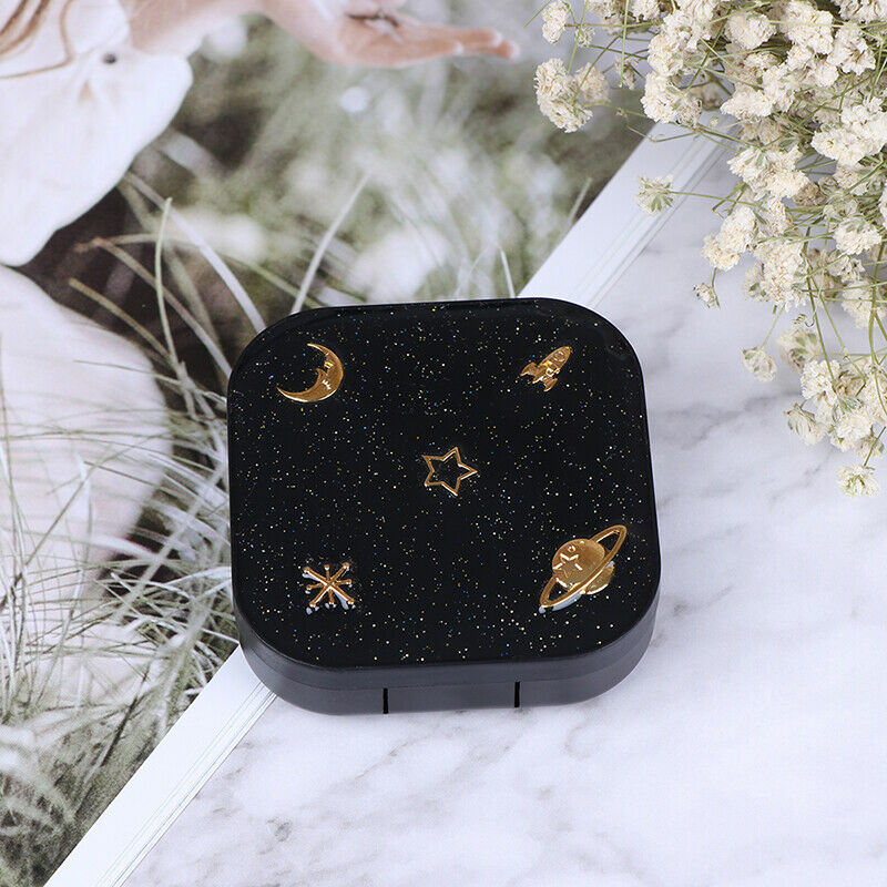 Stars Moon Mini Contact Lens Case Box Container Holder Eye Care Kit Set Mirr_DD