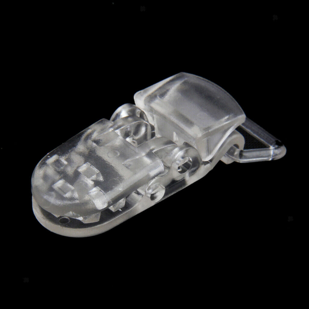 Plastic Pacifier Holder Badge Craft Dummy Clips 39x16mm 10pcs Clear