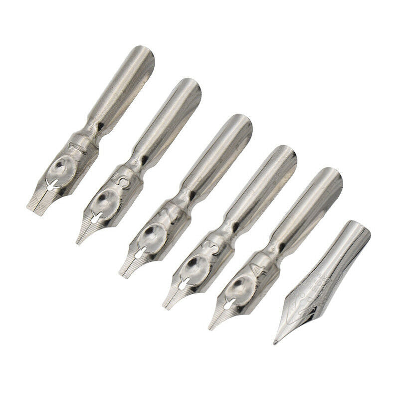 1x Novelty Wood Dig Pen + 5 Nibs Copperplate English Calligraphy Nice Stationery