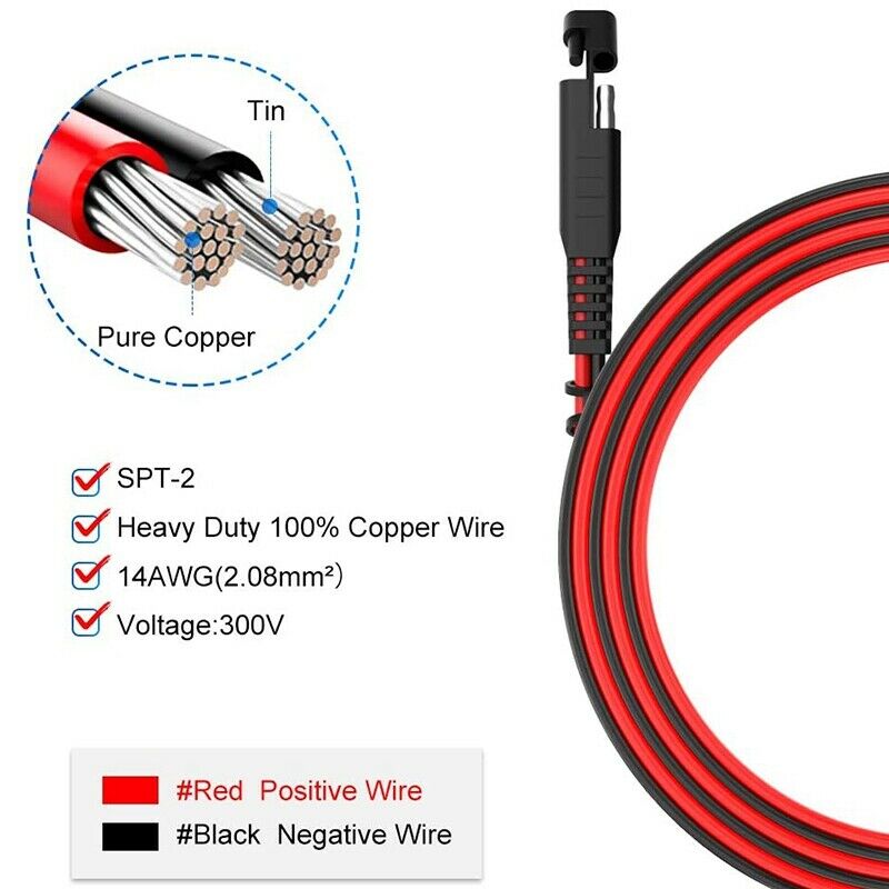 15Feet SAE to SAE Extension Cable,  Connect Disconnect SAE Power Connector CabN6