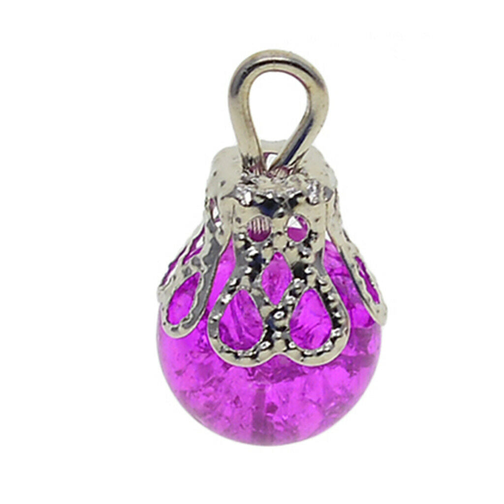 50pcs Glass Bead Charms Floral   Beaded Pendants Jewelry Making Necklace Decor