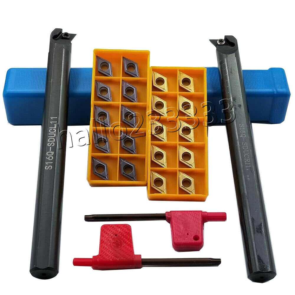 S16Q-SDUCR11+S16Q-SDUCL11 Lathe Internal Turning Tool Holder + 20pcs DCMT11T304