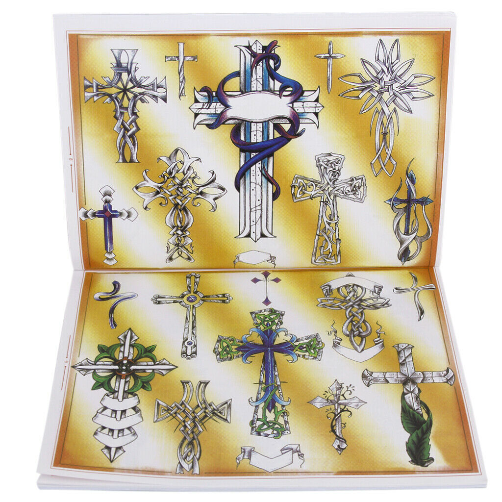 A4 Size 80 Pages Animals Flowers Demon Cross Design Tattoo Reference Book Sketch