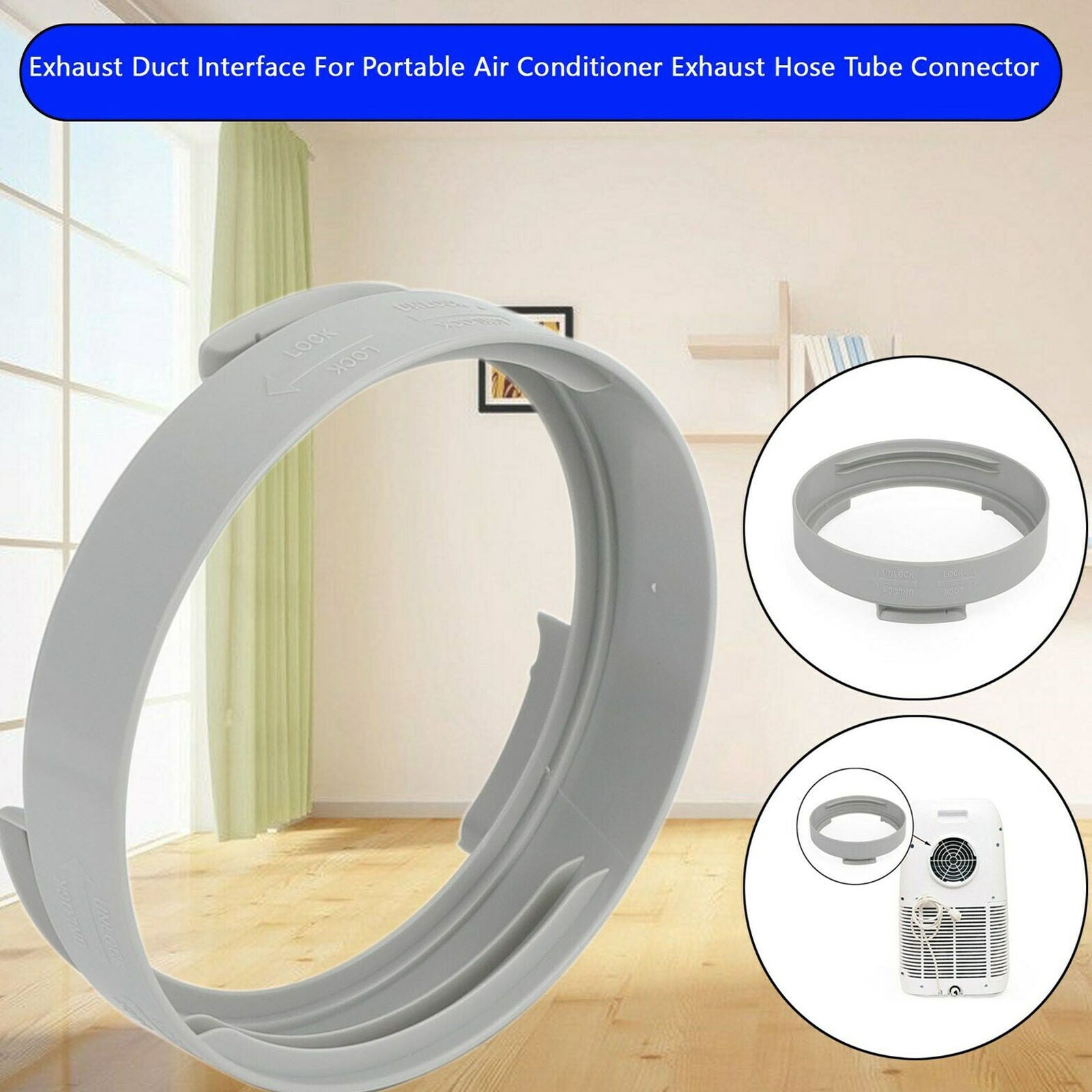 Exhaust Duct Interface For Portable Air Conditioner Hose Tube Connector