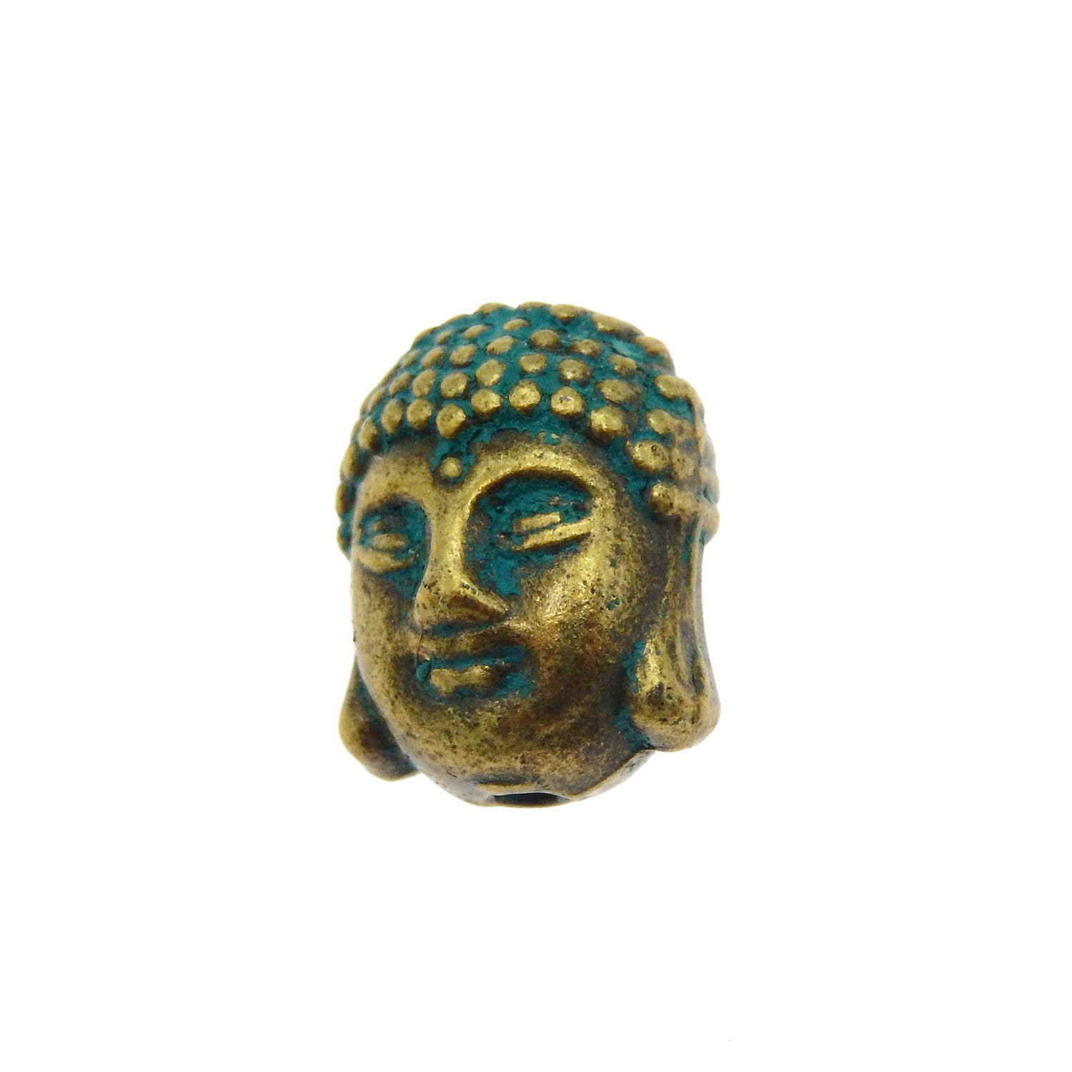 15 Retro Patina Buddha Head Loose Spacer Bead for Bracelet Necklace Craft 11x8mm