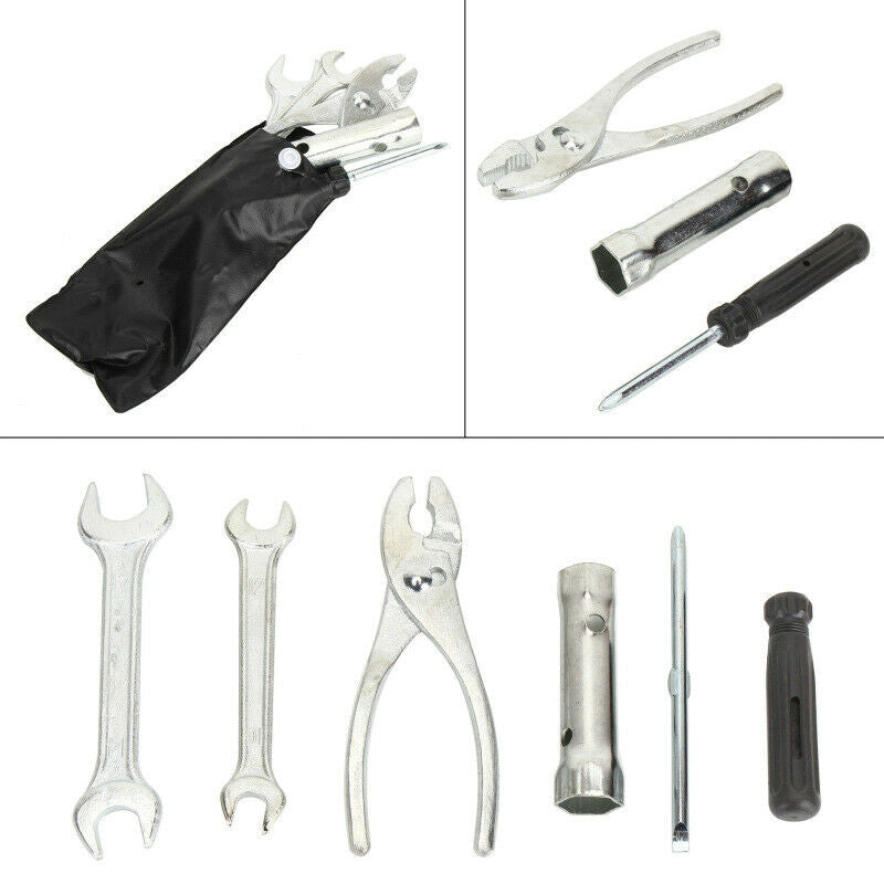 Motorcycle Car Kit Screwdriver Spanner Spark Plug Socket Tool Accessories w/ Bag