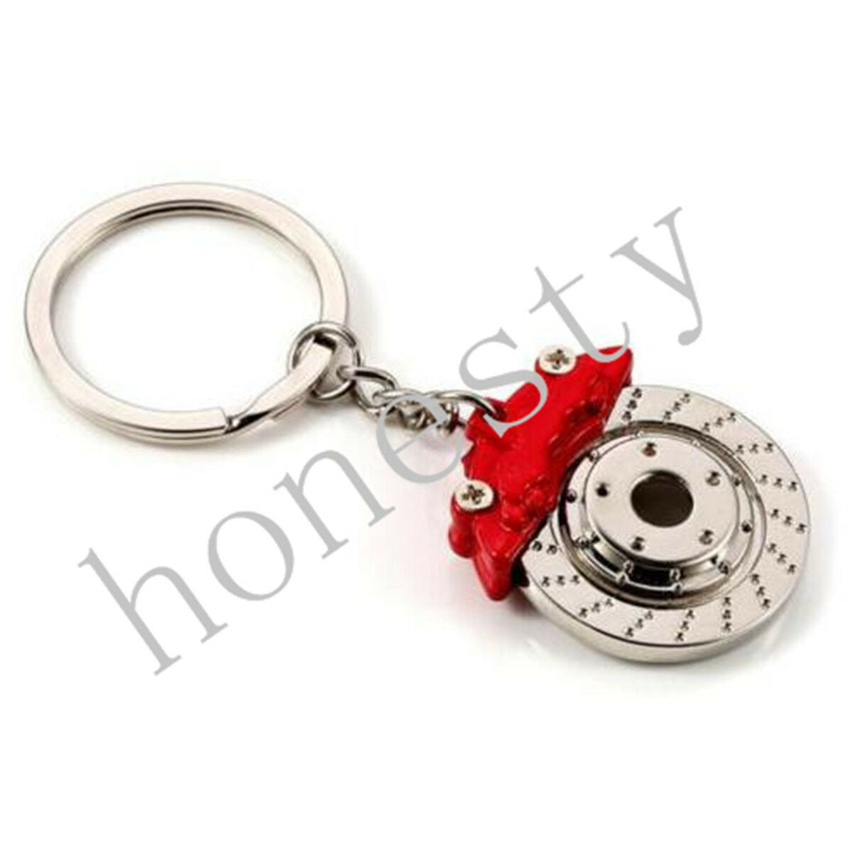 Fashion Mini JDM Car Parts Tuning Red Brake Disc Shape Keychain Keyring